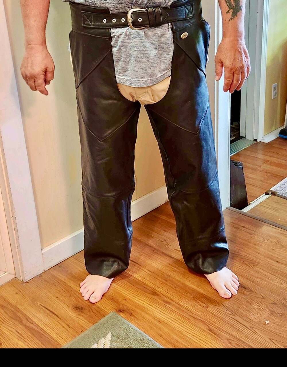 Harley-Davidson Vintage Leather Riding Motorcycle Chaps - Men's XL